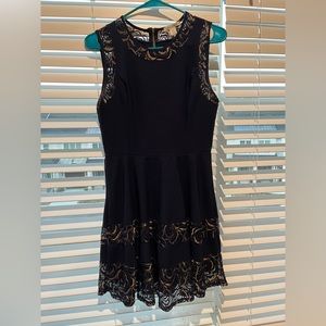 Navy Blue & Gold Cocktail Dress